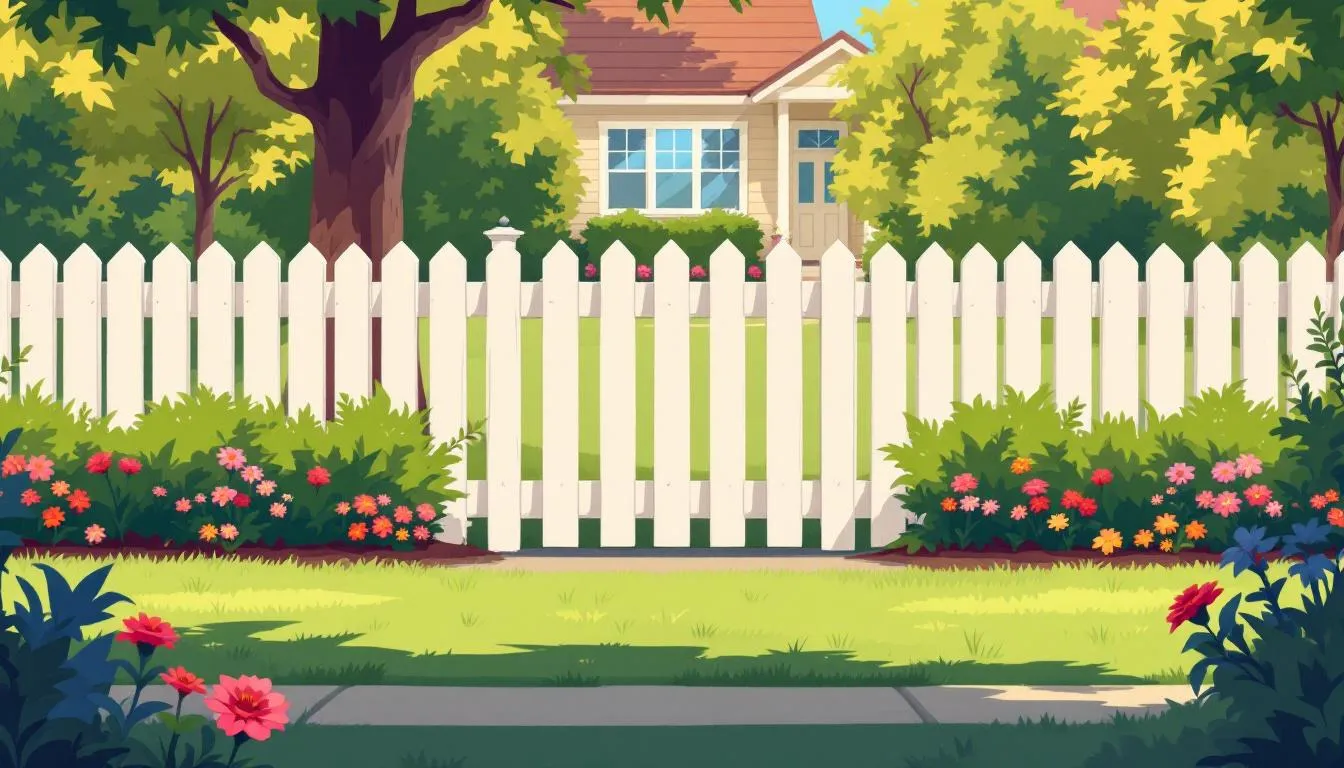 A beautifully landscaped yard with a new fence enhancing curb appeal.
