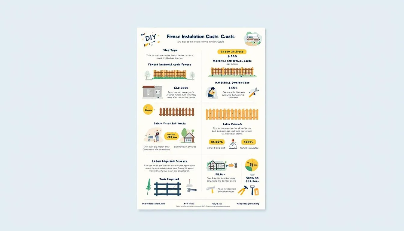 A breakdown of fence installation costs displayed in a chart.